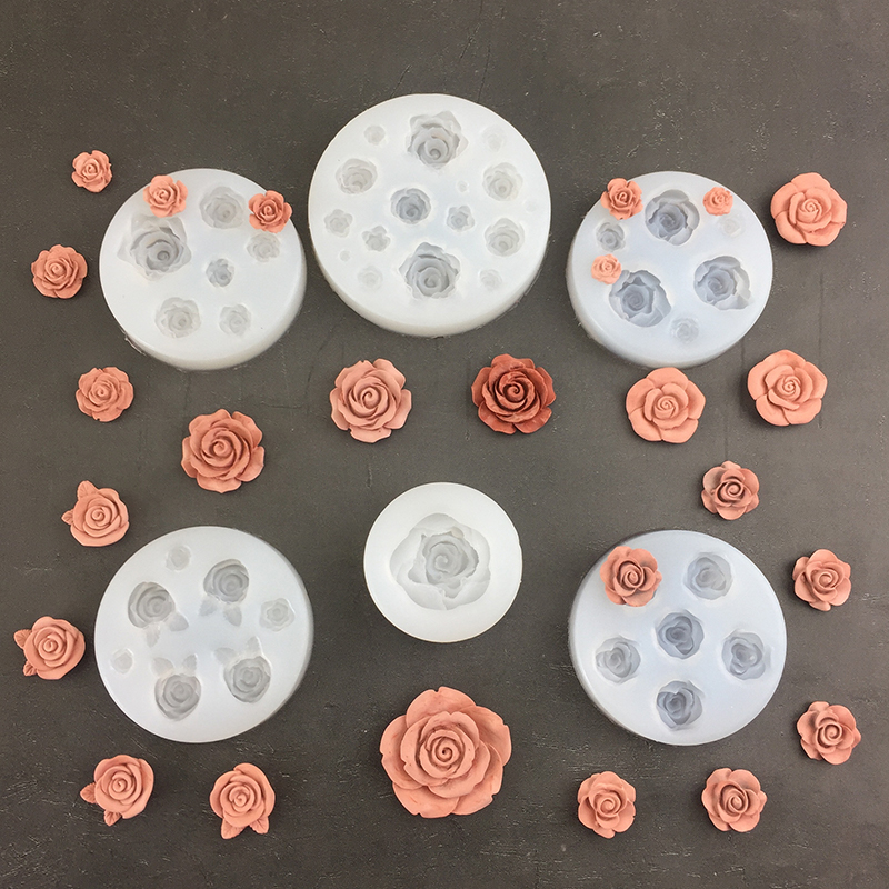 Candle Making Items - バラの形をした3Dシリコン型,葉,フォンダン,チョコレート型,キャンドル,石鹸型,ケーキデコレーションツール,ベーキングアクセサリー