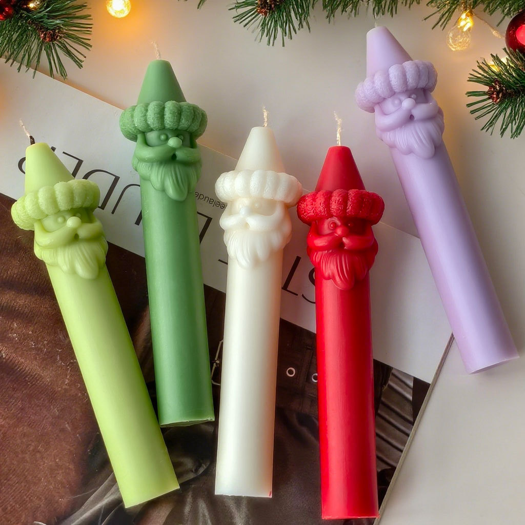Xmas Candle Making - クリスマスサンタひげロングスティックシリコーン型クリスマス装飾ホリデーギフトアロマキャンドルロングポールモールドキャンドル作成用品