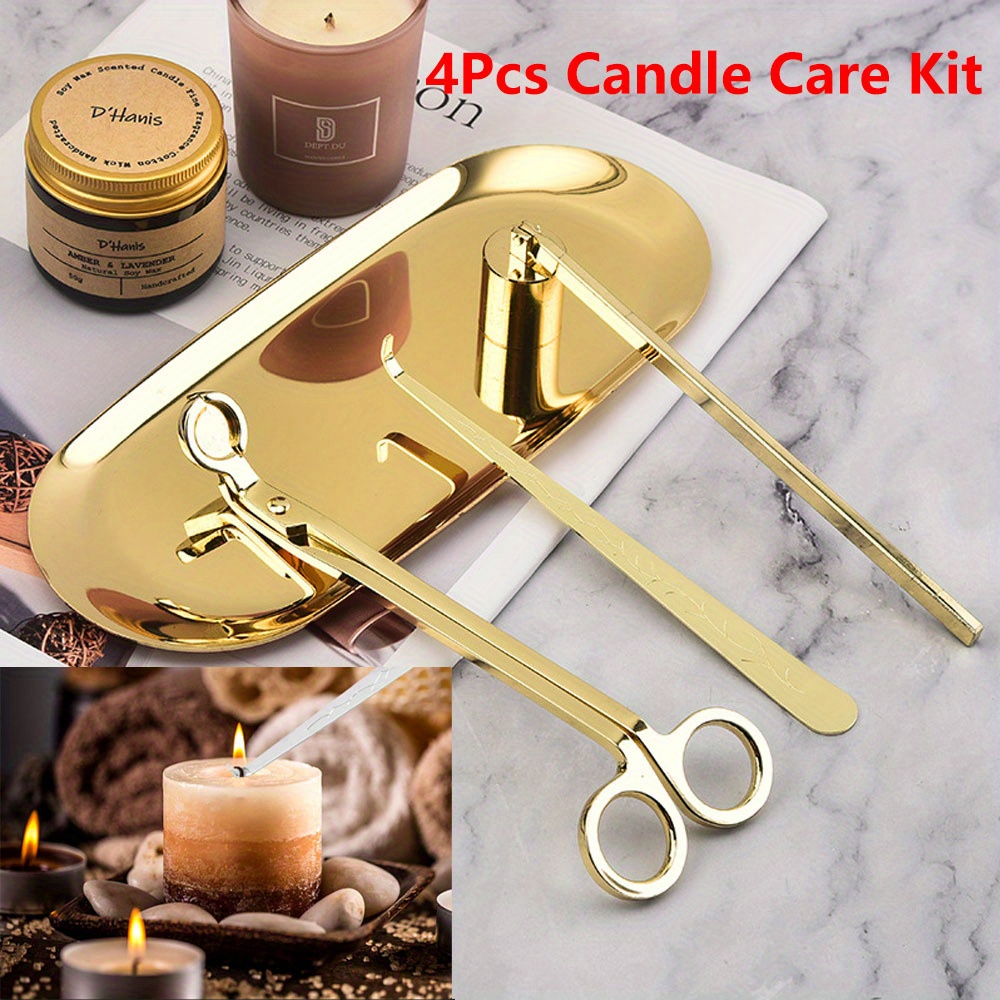 Candle Making Tools - 4 ピース/セット高級キャンドルケアキットステンレス鋼芯トリマーはさみ消火器フックキャンドルアクセサリーセット DIY キャンドルツール