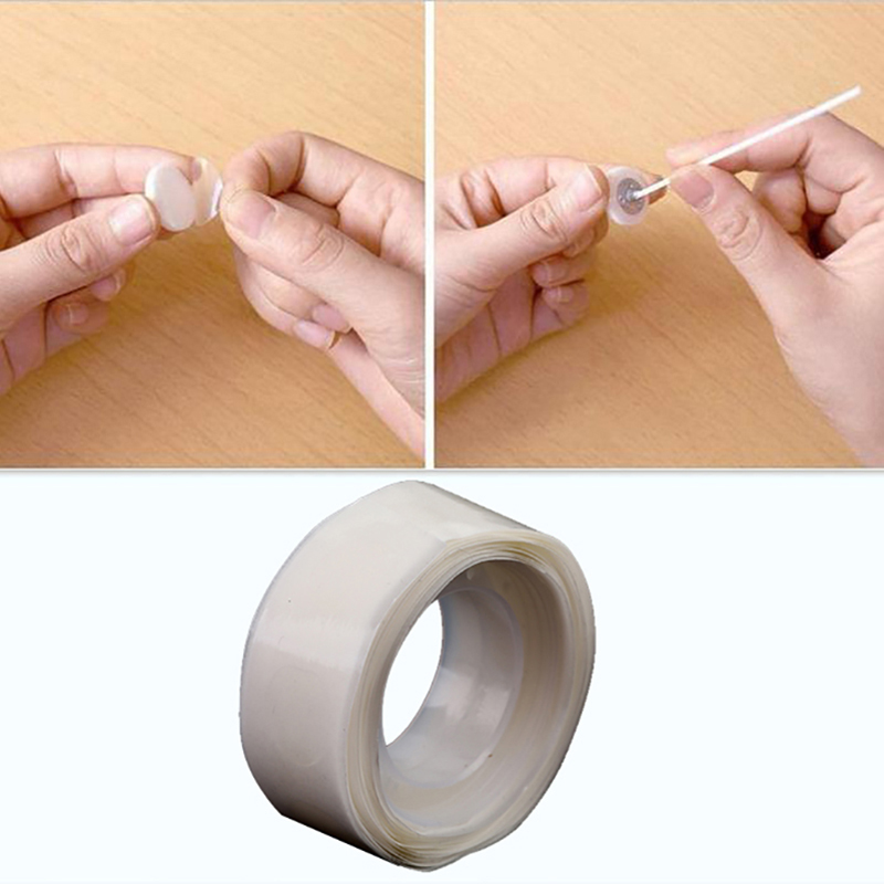 Adhesive Dot Wick - キャンドル作り用芯ステッカー 透明固定接着剤 DIYキャンドル ドット 12mm キャンドル芯接着テープ