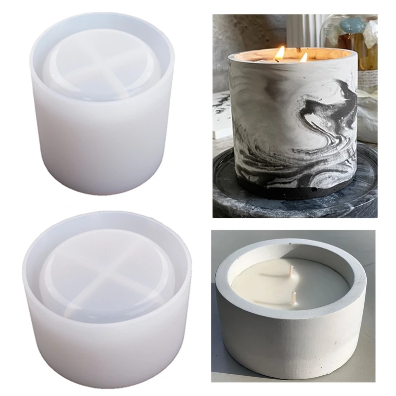 Candle Making Jars - 3 サイズラウンドセメントコンクリート金型キャンドルカップホルダーシリコーン型 DIY 手作り植木鉢粘土型ワックスボックス作成ツール