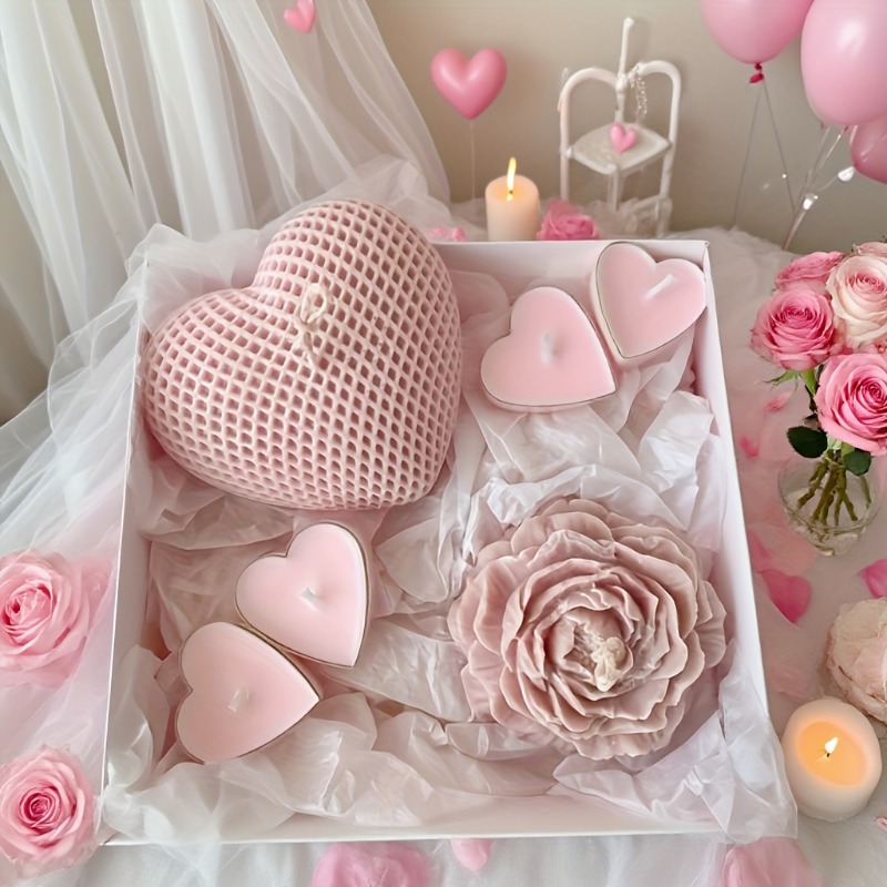 2個入り 牡丹の花の形をしたハート型シリコンモールド 3Dフ - Candle Making Bath のレビューと価格