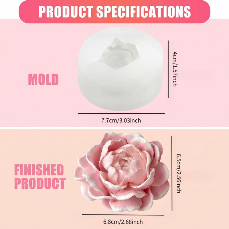 ジャスミンフラワーキャンドルシリコンモールド、3D花柄シリコ - Candle Making Jars のレビューと価格