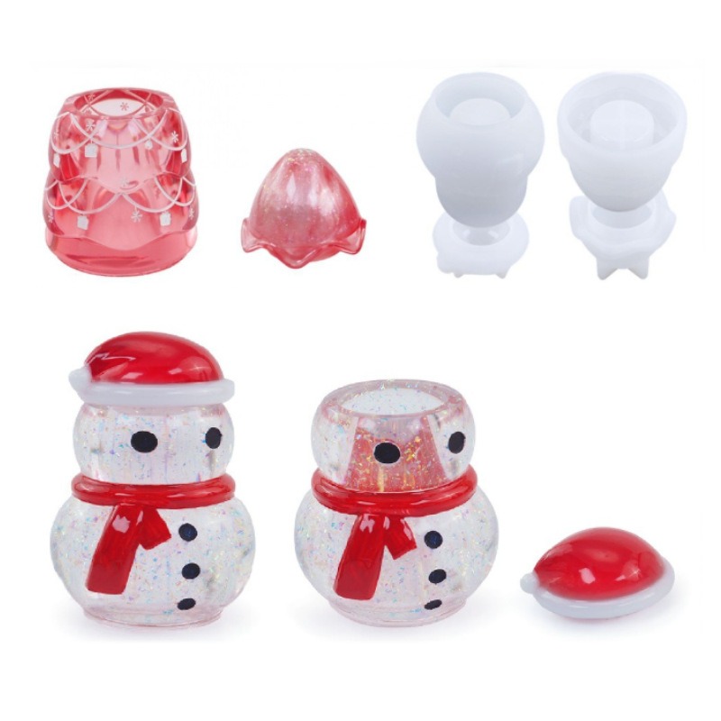 エポキシ樹脂のクリスマス収納ジャー,型,雪だるま,クリスマス - Candle Making Jars のレビューと価格