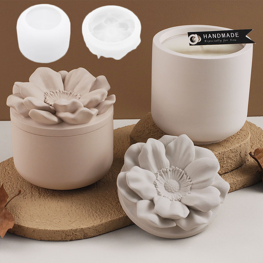 ひまわり収納ボックスシリコンモールドDIY蓋付きキャンドルジ - Candle Making Jars のレビューと価格
