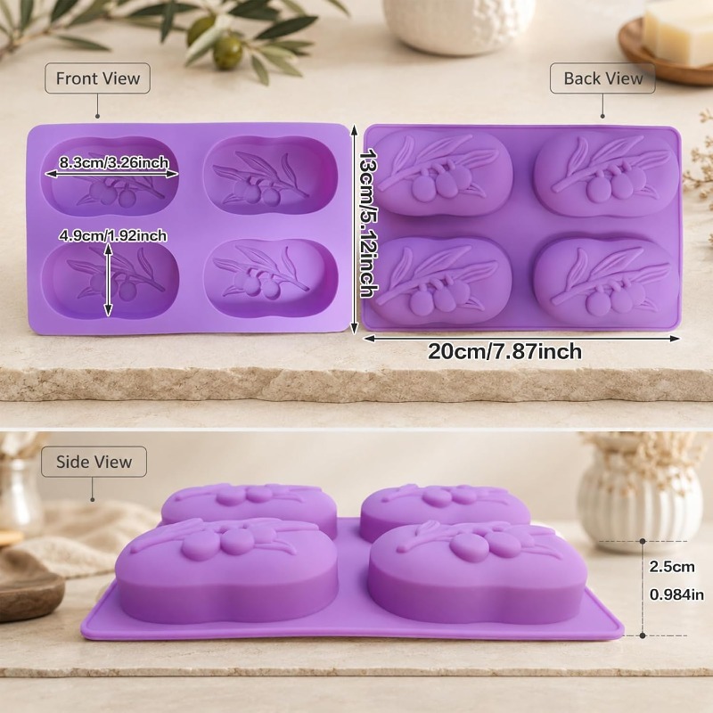 オリーブの枝シリコンモールド、石鹸作り用品、葉っぱ型キャンド - Candle Making Bath のレビューと価格