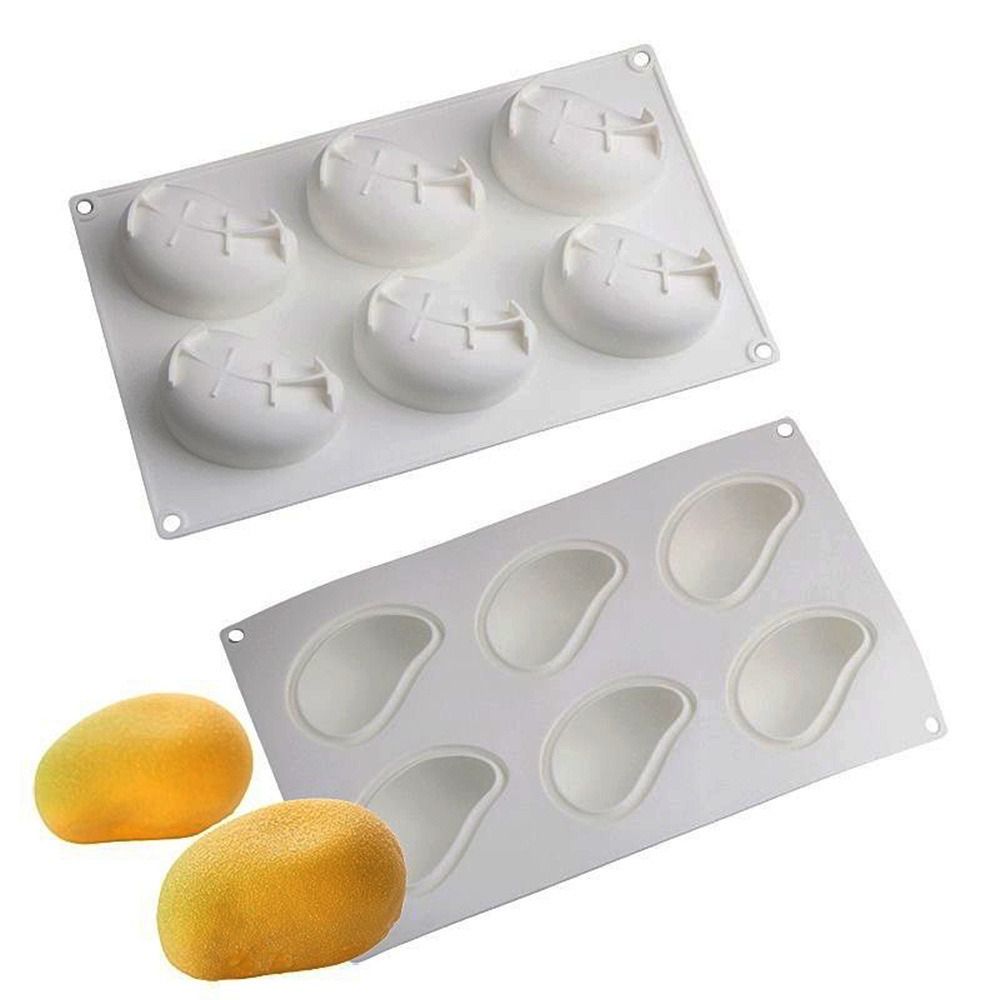 6つの空洞を持つマンゴー型ケーキ型、無毒で焦げ付きにくいシリ - Candle Making Items のレビューと価格