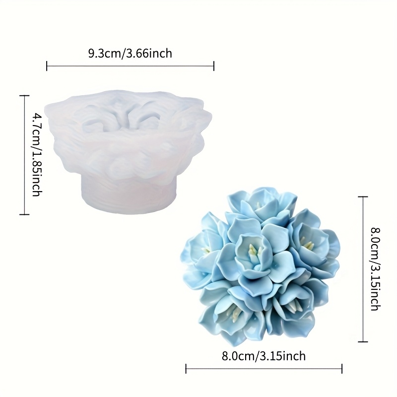 1つのアジサイの花型シリコンモールド、キャンドル、石鹸、樹脂 - Candle Making Tools のレビューと価格