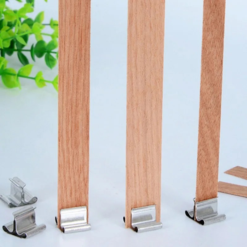 50/100セット 木製キャンドル芯 ホルダークリップ付き、 - Candle Making Jars のレビューと価格