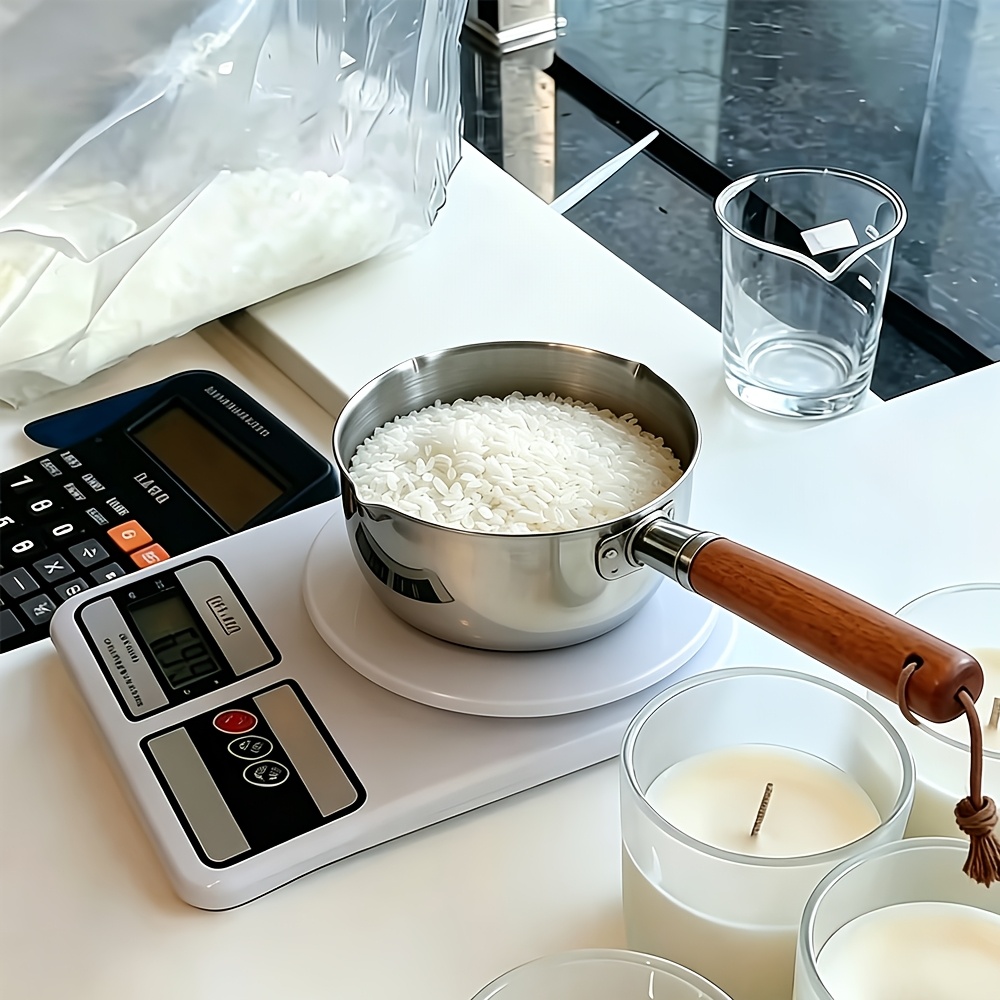 2個セット 木製ハンドル付きワックス溶解ポットと攪拌スプーン - Candle Making Jars のレビューと価格