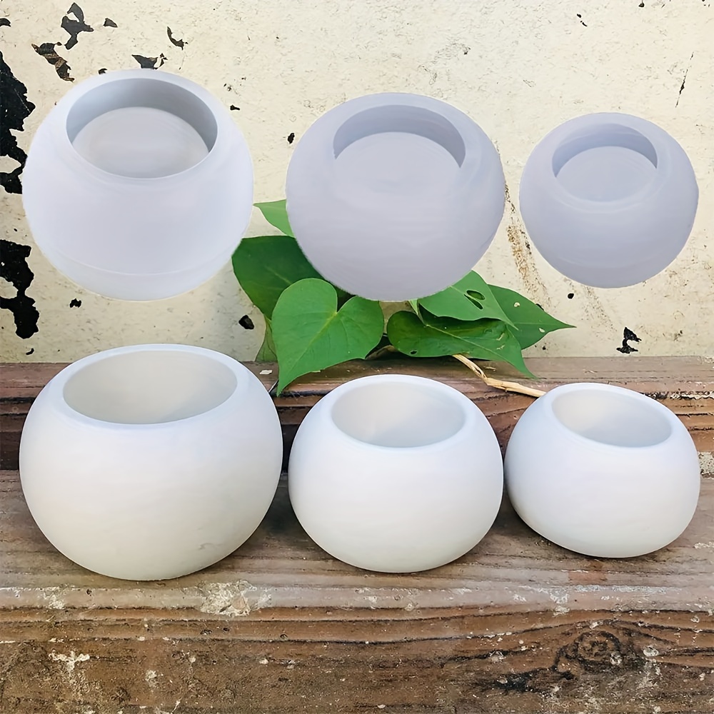 3個入り-丸型フラワーポットシリコンモールド 3サイズ DI - Candle Making Jars のレビューと価格