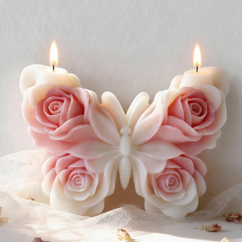 DIY ローズバタフライフォームシリコーン型手作りアロマキャ - Candle Making Tools のレビューと価格