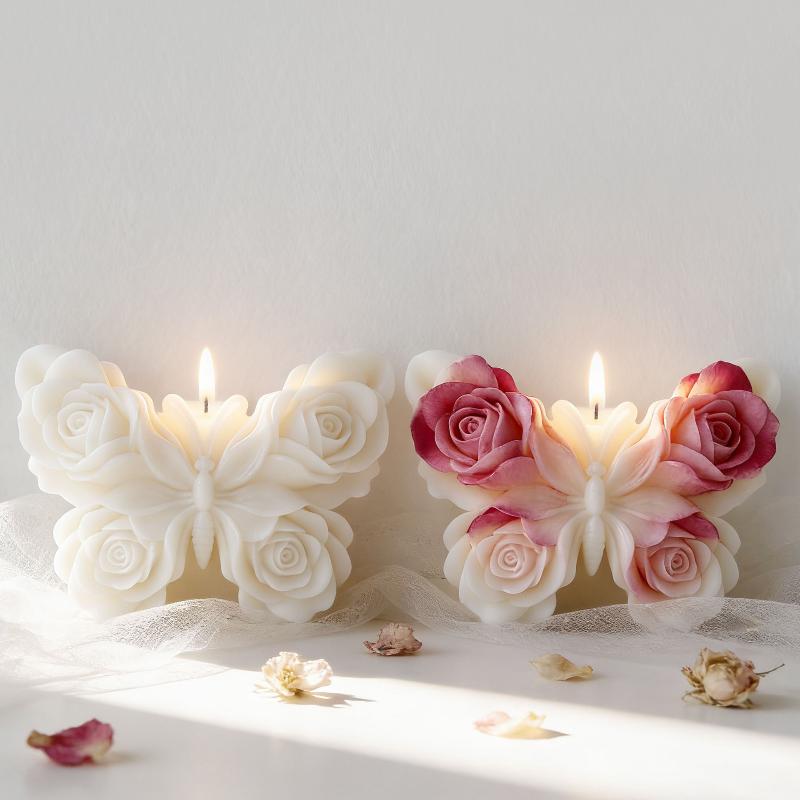 DIY ローズバタフライフォームシリコーン型手作りアロマキャ - Candle Making Tools のレビューと価格