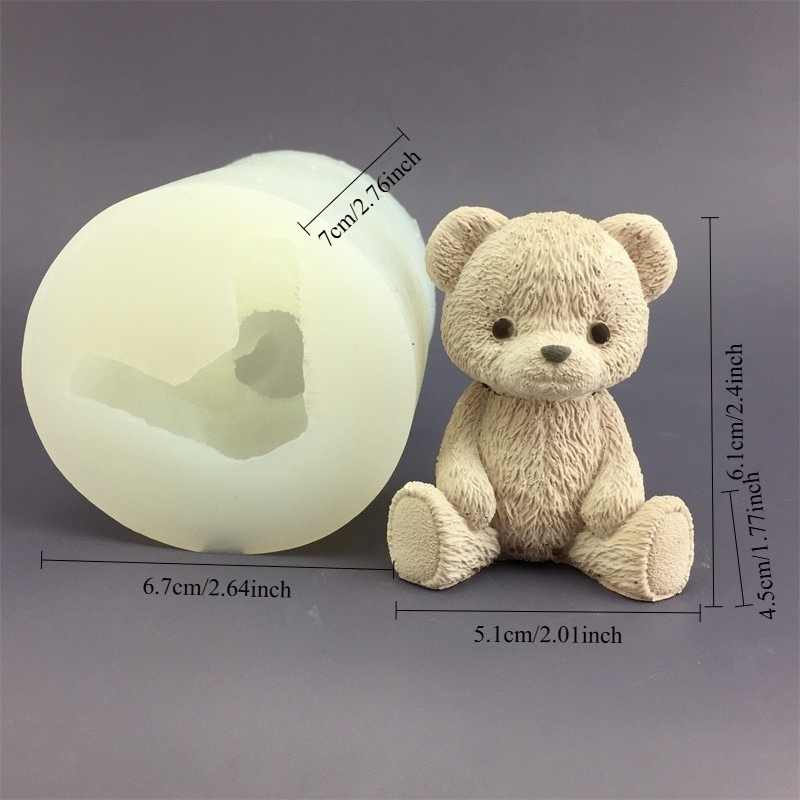 かわいいクマの蜂蜜瓶シリコンキャンドルモールドキューブモール - Candle Making Jars のレビューと価格