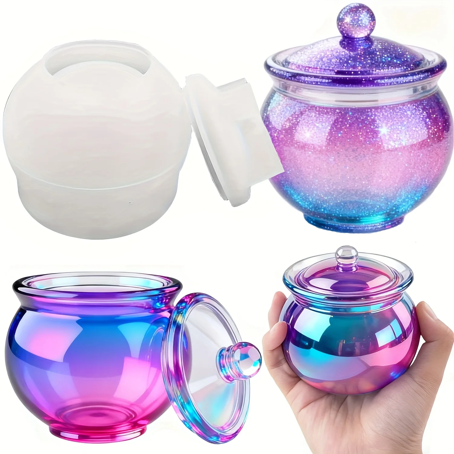 蓋付きの丸い樹脂製缶型1セット、DIYジュエリー収納ボックス - Candle Making Jars のレビューと価格