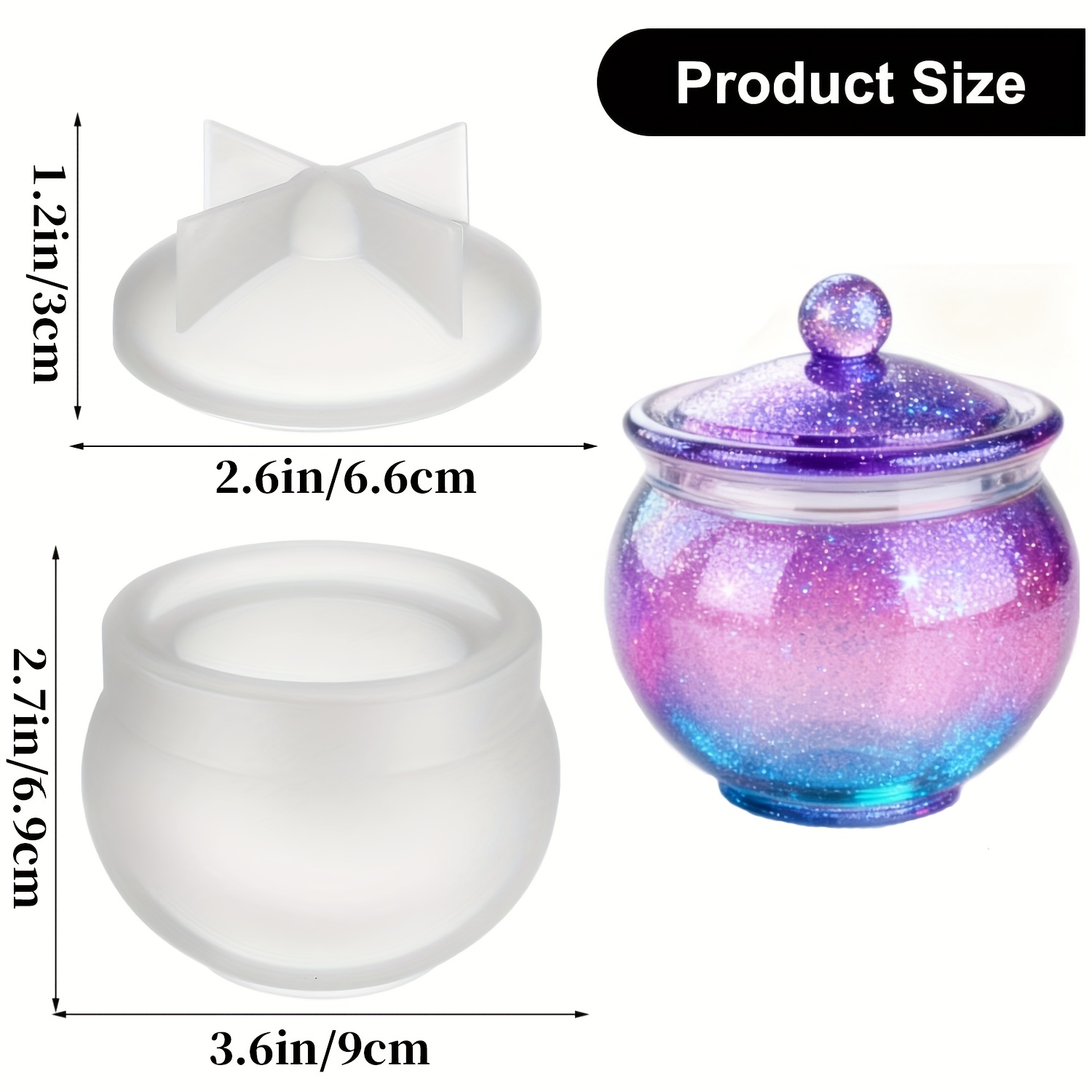 蓋付きの丸い樹脂製缶型1セット、DIYジュエリー収納ボックス - Candle Making Jars のレビューと価格